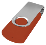 Punainen hopea Twister USB-muistitikku MyHappyLogo logopainettu
