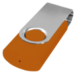 Oranssi hopea Twister USB-muistitikku MyHappyLogo logopainettu