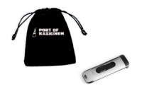 Tornado USB-muistitikku ja samettinen lahjapussi, My Happy Logo, Port Kaskinen