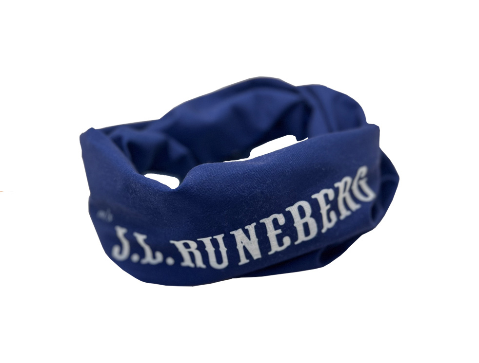 J.L.Runeberg putkihuivi_sininen_My Happy Logo